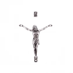 Korpus Pana Jezusa na krzyż metalowy + napis 4 cm